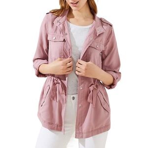 LOFT | Drawstring Utility Jacket Size 14 Dusty Pink